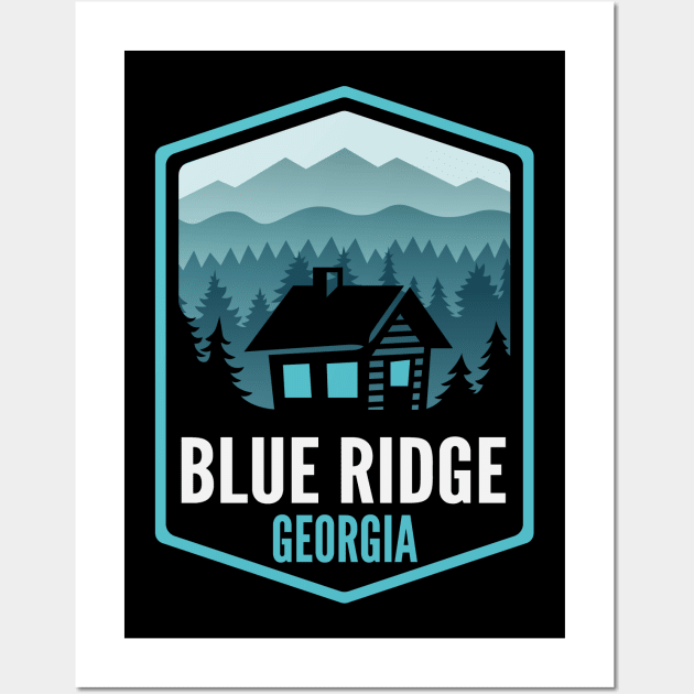 Blue Ridge Georgia Mountain Town Cabin Wall Art by HalpinDesign